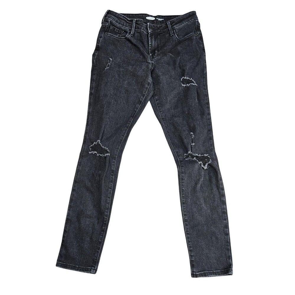 Old Navy Pop Icon Skinny Jeans Womens 4 Charcoal Wash Mid Rise Stretch Denim